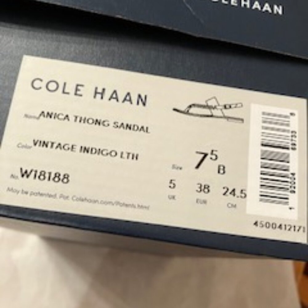 Cole Haan Anica Thong Sandal, vintage indigo LTH, 7.5B - Picture 8 of 10